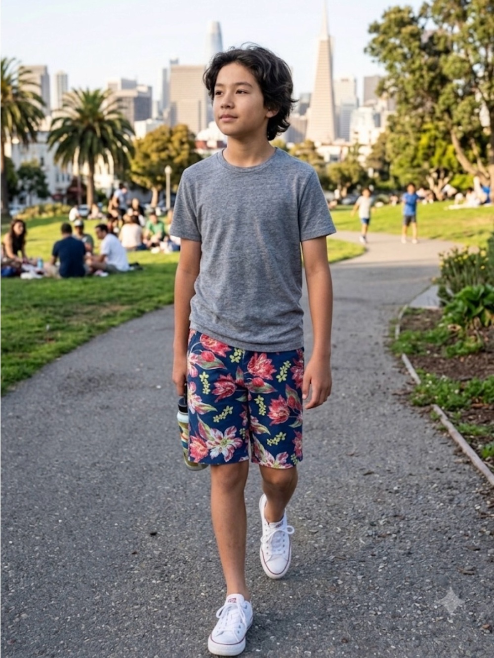 NAUTICA blue floral boys shorts size 12 GUC